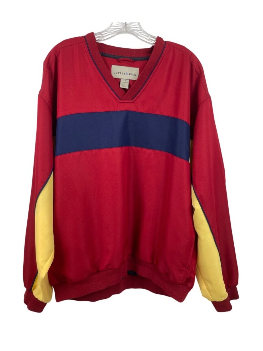 Cutter and Buck Colorblock Golf Mens Large Pullover Wind Rain Vintage 90s